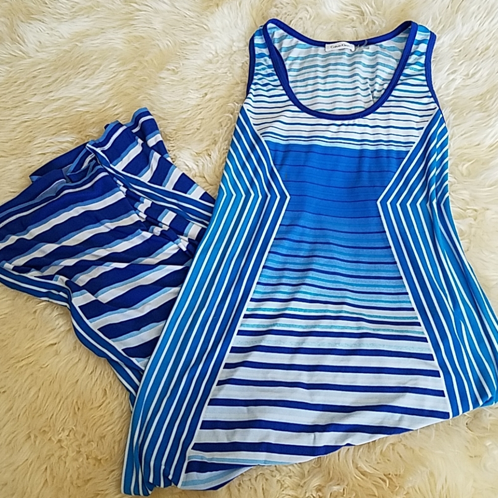 Calvin Klein maxi dress mixed blue